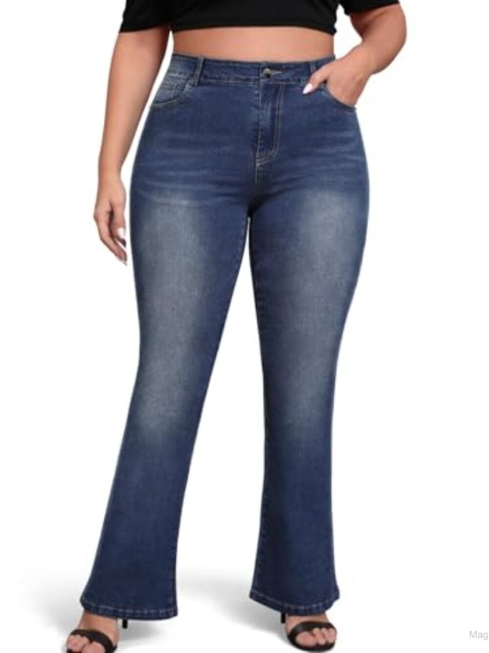 High Waisted Plus Size Bootcut Stretch Jeans for Women